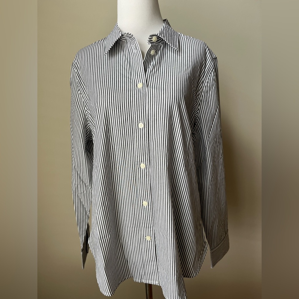 NWT J. Crew Women's Striped Button Down Slim Fit Blouse Size 12